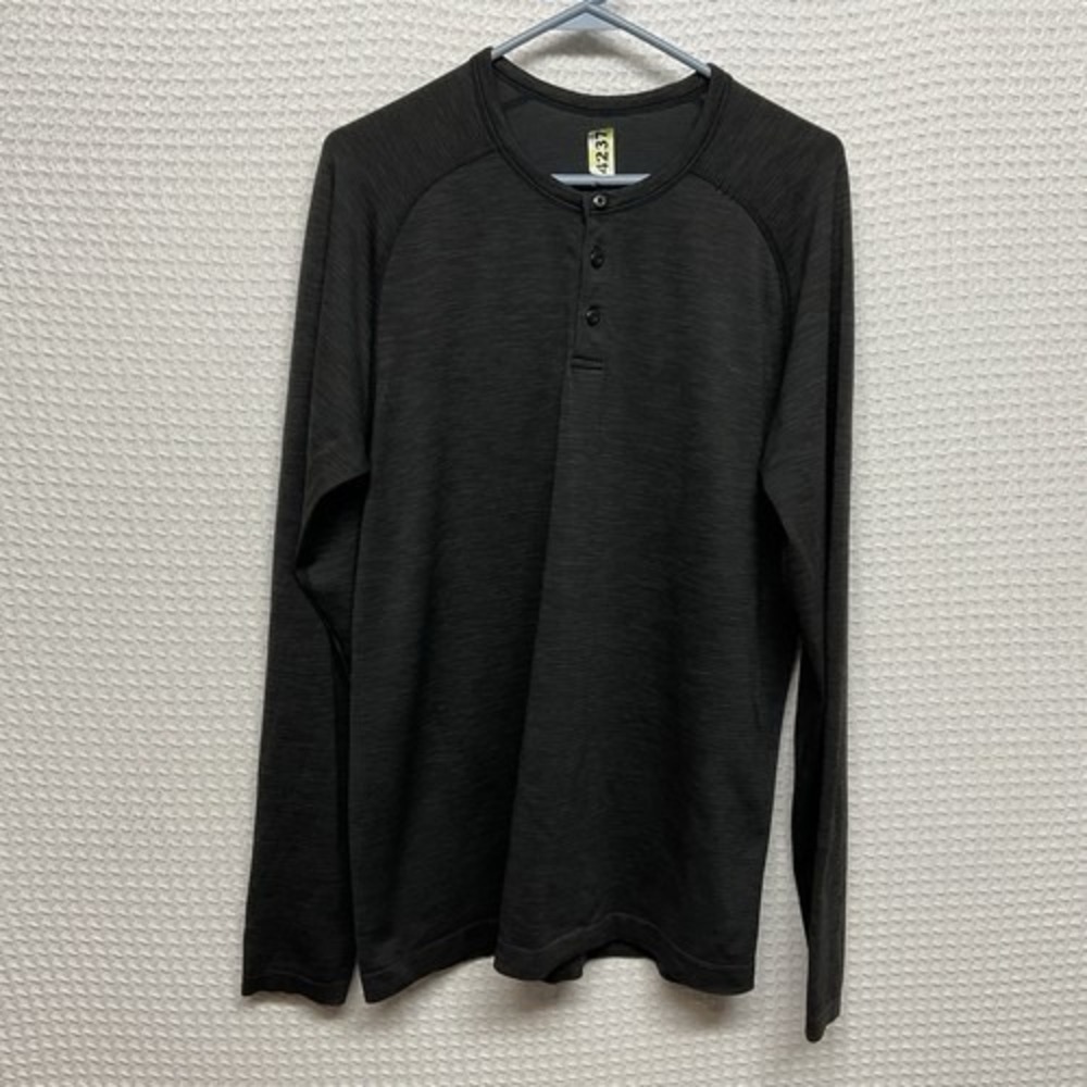 Lululemon Metal Vent Tech Henley 2.0 Dark Gray Long Sleeve T-Shirt Men L
